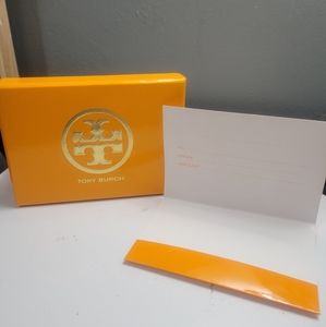Empty Tory Burch gift holder and box